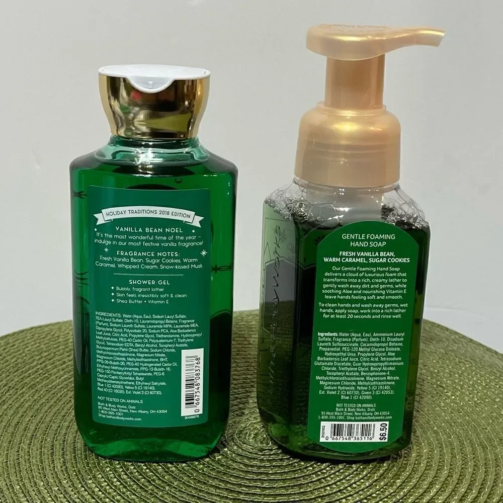BBW Vanilla Bean Noel Shower Gel & Soap set of 2 NWT